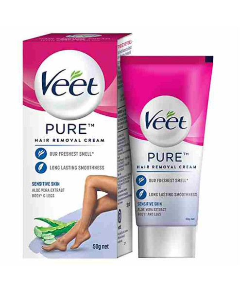 Veet Pure Hair Removal Cream for Women with No Ammonia Smell, Sensitive Skin - 50G 